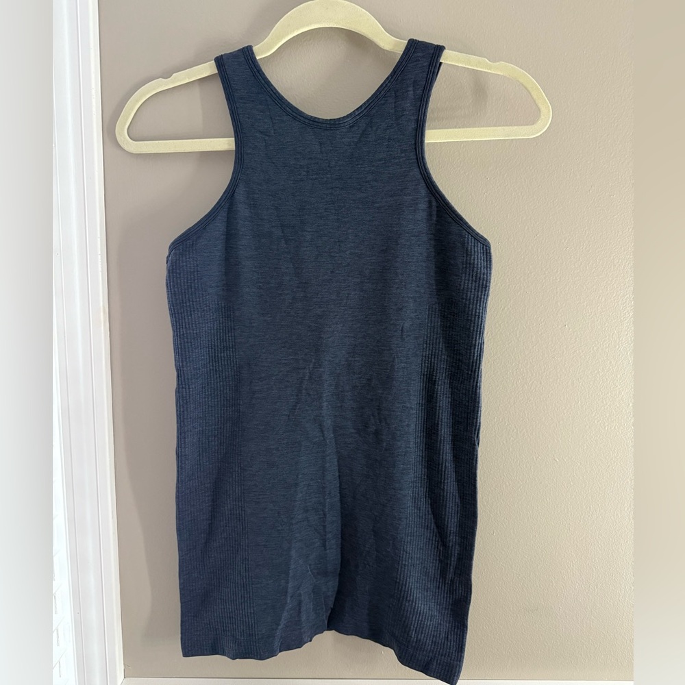 lululemon athletica Navy High Neck Tank with Built-in Bra